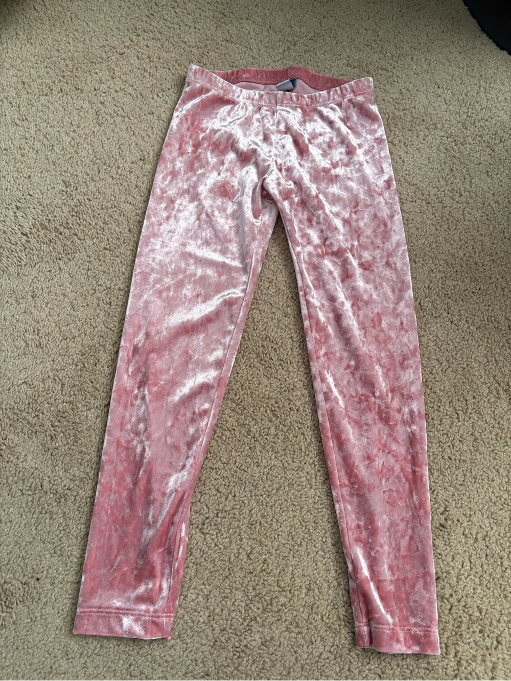 Girls' Pink Velvet Leggings size 6